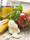 Tomato with Spaghetti, Parmesan, Basil and Olive Oil Photographic Print