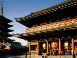 Pagoda and Gate of Sensoji Temple, Asakusa, Tokyo, Japan Photographic Print
