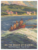 On the Beach at Waikiki reproduction procédé giclée