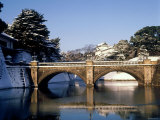 Niju-Bashi Bridge of Moat of Imperial Palace, Tokyo, Japan Photographic Print