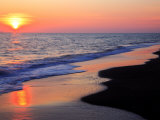 Zonsondergang boven strand Fotoprint Zonsondergang boven strand Fotoprint
