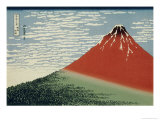36 Views of Mount Fuji, no. 2: Mount Fuji in Clear Weather (Red Fuji) Giclée-tryk af Katsushika Hokusai 36 Views of Mount Fuji, no. 2: Mount Fuji in Clear Weather (Red Fuji) Giclée-tryk af Katsushika Hokusai