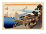 The 53 Stations of the Tokaido, Station 1: Shinagawa-juku, Tokyo reproduction procédé giclée par Ando Hiroshige