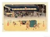 The 53 Stations of the Tokaido, Station 52: Kusatsu-juku, Shiga Prefecture reproduction procédé giclée par Ando Hiroshige