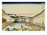 36 Views of Mount Fuji, no. 31: Nihonbashi Bridge in Edo Giclee Print by Katsushika Hokusai