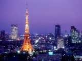 Night View of Tokyo Tower Photographic Print