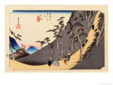 The 53 Stations of the Tokaido, Station 25: Nissaka-shuku, Shizuoka Prefecture reproduction procédé giclée par Ando Hiroshige
