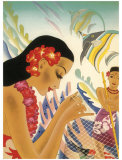 Mending Fishing Net Giclee Print by Frank Mcintosh
