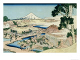 36 Views of Mount Fuji, no. 44: The Tea Plantation of Katakura in the Suruga Province Giclee Print by Katsushika Hokusai