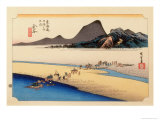 The 53 Stations of the Tokaido, Station 24: Kanaya-juku, Shizuoka Prefecture Lámina giclée por Ando Hiroshige The 53 Stations of the Tokaido, Station 24: Kanaya-juku, Shizuoka Prefecture Lámina giclée por Ando Hiroshige
