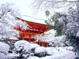 Kamigamo Shrine in Snow, Kyoto, Japan Lámina fotográfica Kamigamo Shrine in Snow, Kyoto, Japan Lámina fotográfica