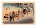 The 53 Stations of the Tokaido, Station 22: Fujieda-juku, Shizuoka Prefecture Lámina giclée por Ando Hiroshige