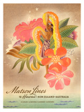 Matson Lines to Hawaii, Women with Lei reproduction procédé giclée