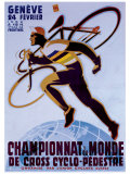 Championnat du Monde de Cross Cyclo-Pedestre Reproduction procédé giclée par Noel Fontanet
