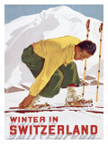 Invierno en Suiza Lámina giclée