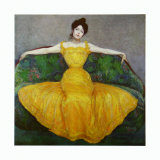 Lady in Yellow, c.1899 Prints by Maximilian Kurzweil