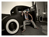 Hot Rod Pin-Up Girl reproduction procédé giclée par David Perry