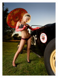 Hot Rod Pin-Up Girl Gicléedruk van David Perry
