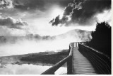 Passerelle surplombant le lac Reproduction transférée sur toile