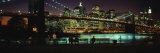 Brooklyn Bridge Lit Up at Dusk, East River, Manhattan, New York City, New York, USA Photographie par Panoramic Images 
