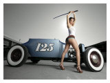 Hot Rod Samurai Pin-Up Girl Giclee Print by David Perry