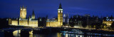 Westminster Bridge, Big Ben, Houses of Parliament Lit Up at Dusk, Westminster, London, England Photographic Print by Panoramic Images 