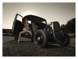Hot Rod Pin-Up Girl reproduction procédé giclée par David Perry