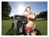 Hot Rod Pin-Up Girl reproduction procédé giclée par David Perry