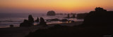 Rock Formations at Sunset, Pacific Ocean, Bandon State Natural Area, Bandon, Oregon, USA Photographic Print by Panoramic Images