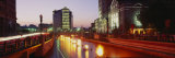 Street Lights Illuminated on the Road, Waterplace Park, Providence, Rhode Island, USA Fotografie-Druck von Panoramic Images 
