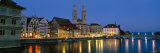 Buildings at the Waterfront, Grossmunster Cathedral, Zurich, Switzerland Photographic Print by Panoramic Images 