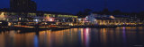 Buildings at Waterfront Lit Up at Dusk, Clarke Quay, Singapore River, Singapore Photographic Print by Panoramic Images 
