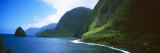 Sea Cliffs at Kalawao, Pacific Ocean, Kalaupapa Peninsula, Molokai, Hawaii, USA Fotografie-Druck von Panoramic Images 
