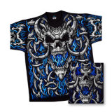 Fantasy - Blue Flame Skull T-Shirts