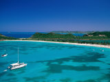 Deep Bay, Beach and Yachts, Blue Water, Antigua, Caribbean Islands Photographie par Steve Vidler