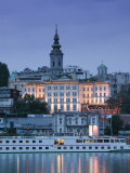 Danube River Cruiser and Stari Grad Along Sava River, Belgrade, Serbia Photographie par Walter Bibikow