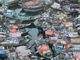 Aerial View of Dhow Wharves, Deira, Dubai, United Arab Emirates Photographic Print by Walter Bibikow