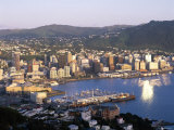 City Skyline and Harbour, Wellington, North Island, New Zealand Photographic Print by Steve Vidler