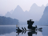 Cormorant Fishermen, Li River, Yangshou, Guilin, Guangxi Province, China Photographic Print by Steve Vidler