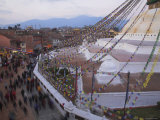 Lhosar Tibetan and Sherpa New Year Festival, Kathmandu, Bodhnath Stupa Photographic Print by Jane Sweeney