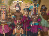 Masked Ceremonial Dogon Dancers, Sangha, Dogon Country, Mali Photographic Print by Gavin Hellier