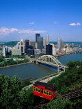 Duquesne Incline Cable Car and Ohio River, Pittsburgh, Pennsylvania, USA Photographie par Steve Vidler