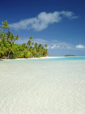 Palm Trees and Tropical Beach, Aitutaki Island, Cook Islands, Polynesia Photographic Print by Steve Vidler