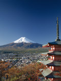Mount Fuji and Pagoda, Honshu, Japan Photographic Print by Steve Vidler