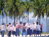 School Children Dancing, Zanzibar, Tanzania Photographic Print by Peter Adams