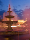 Piata Unirii Fountain and Palace of Parliament, Bucharest, Piata Unirii, Romania Photographic Print by Gavin Hellier