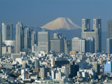 City Skyline and Mount Fuji, Tokyo, Honshu, Japan Photographic Print by Steve Vidler