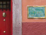 Mexico, Guanajuato State, San Miguel de Allende, El Pegaso Cafe Sign Photographic Print by Walter Bibikow