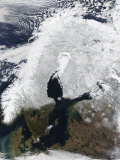 Satellite View of Scandinavia Photographic Print by Stocktrek Images 