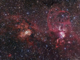 NGC 3603 and NGC 3576 Star Clusters Photographic Print by Stocktrek Images 